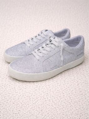 Vintage Havana Kara Silver Matt Star Glitter Sequins Sneakers